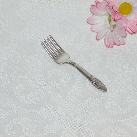 Silverplate Baby Fork FIRST LOVE Vintage Children's Cutlery Kids - Picture 7 of 8